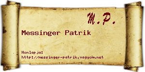 Messinger Patrik névjegykártya